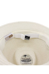 Fiona - Flexibraid® Wide Brim Fedora- Ivory/Black