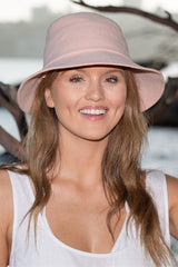 Rosie Linen Bucket - Dusty Rose