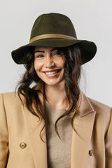 Thredbo - Wool Felt Fedora - Dark Khaki