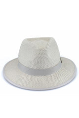 Izzy - Poly-weave Fedora - Ivory/Light Grey