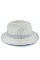 Izzy - Poly-weave Fedora - Ivory/Light Grey