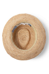 Christine - Raffia Fedora - Natural/Old Rose