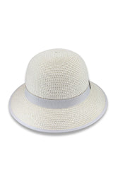 Clara - Poly-weave Cloche - Ivory/Light Grey