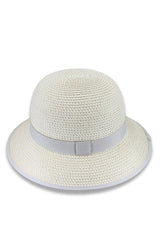 Clara - Poly-weave Cloche - Ivory/Light Grey