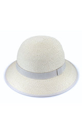 Clara - Poly-weave Cloche - Ivory/Light Grey