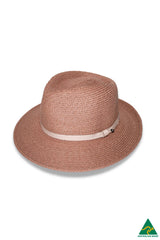 Florence Raffia Fedora - Old Rose