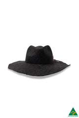 Madrid - Wide Brim Straw Fedora - Black