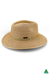 Camille Raffia Braid Fedora - Natural/Blue