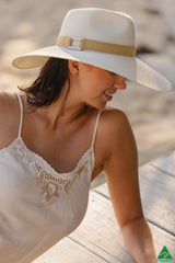 Carmen Wide Brim Flexibraid® Fedora - Ivory