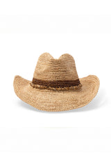 Castaway Raffia Cowboy - Natural/Chocolate
