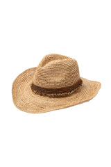 Castaway Raffia Cowboy - Natural/Chocolate