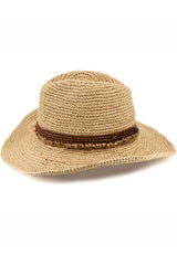 Castaway Raffia Cowboy - Natural/Chocolate