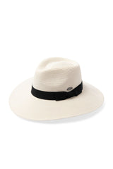 Fiona - Flexibraid® Wide Brim Fedora - Ivory