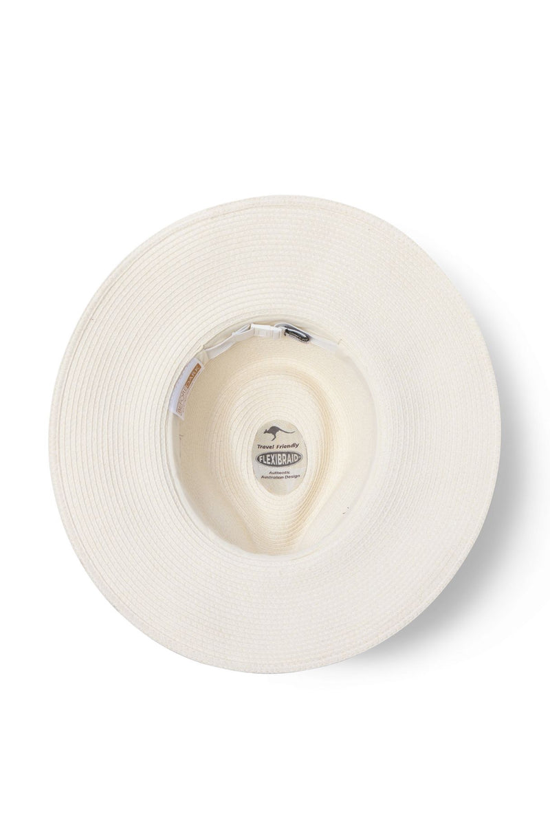 Fiona - Flexibraid® Wide Brim Fedora - Ivory