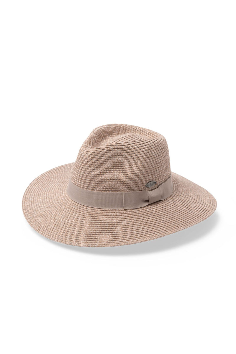 Fiona - Flexibraid® Wide Brim Fedora - Sandstone