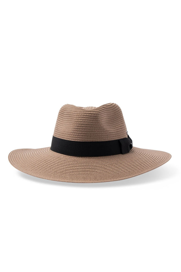 Fiona - Flexibraid® Wide Brim Fedora - Taupe