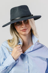 Meribel Felt Fedora - Slate Blue
