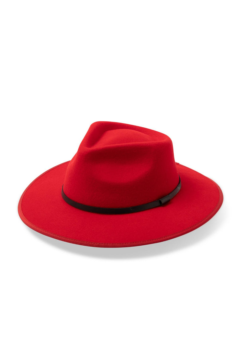 Meribel - Wool Felt Fedora - Red