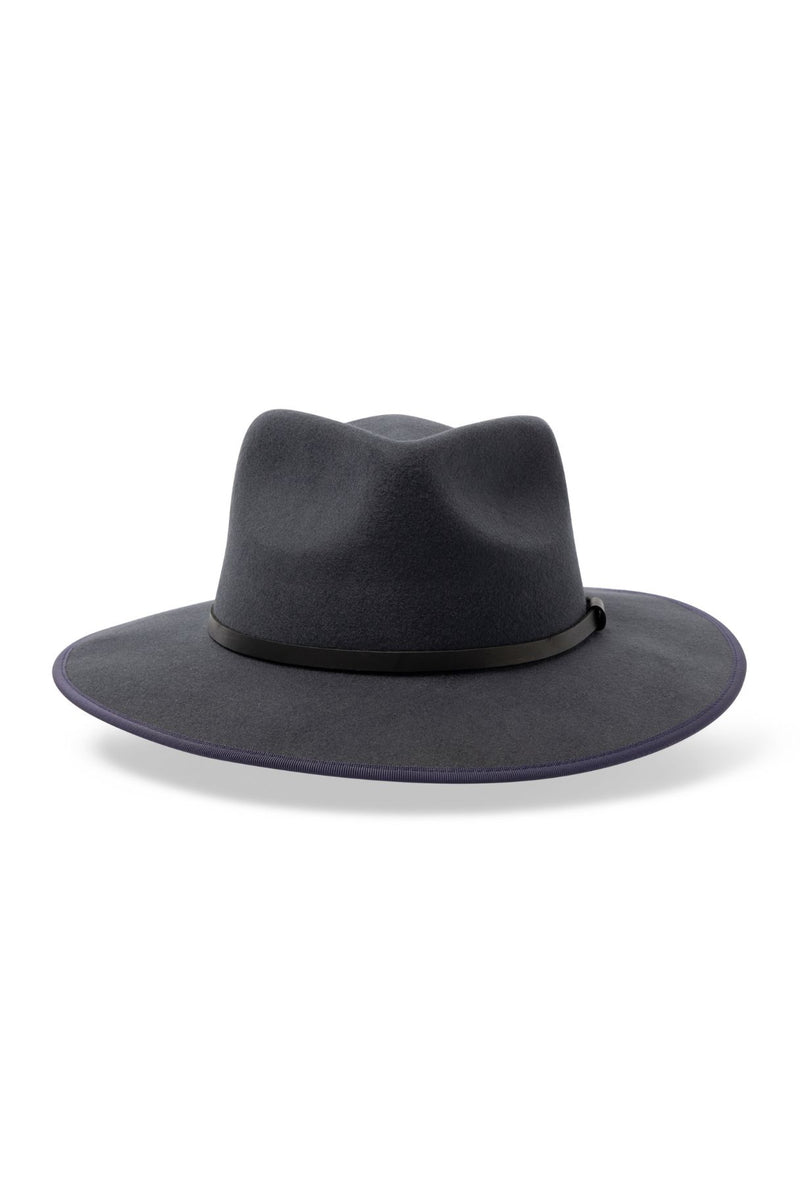 Meribel - Wool Felt Fedora - Slate Blue