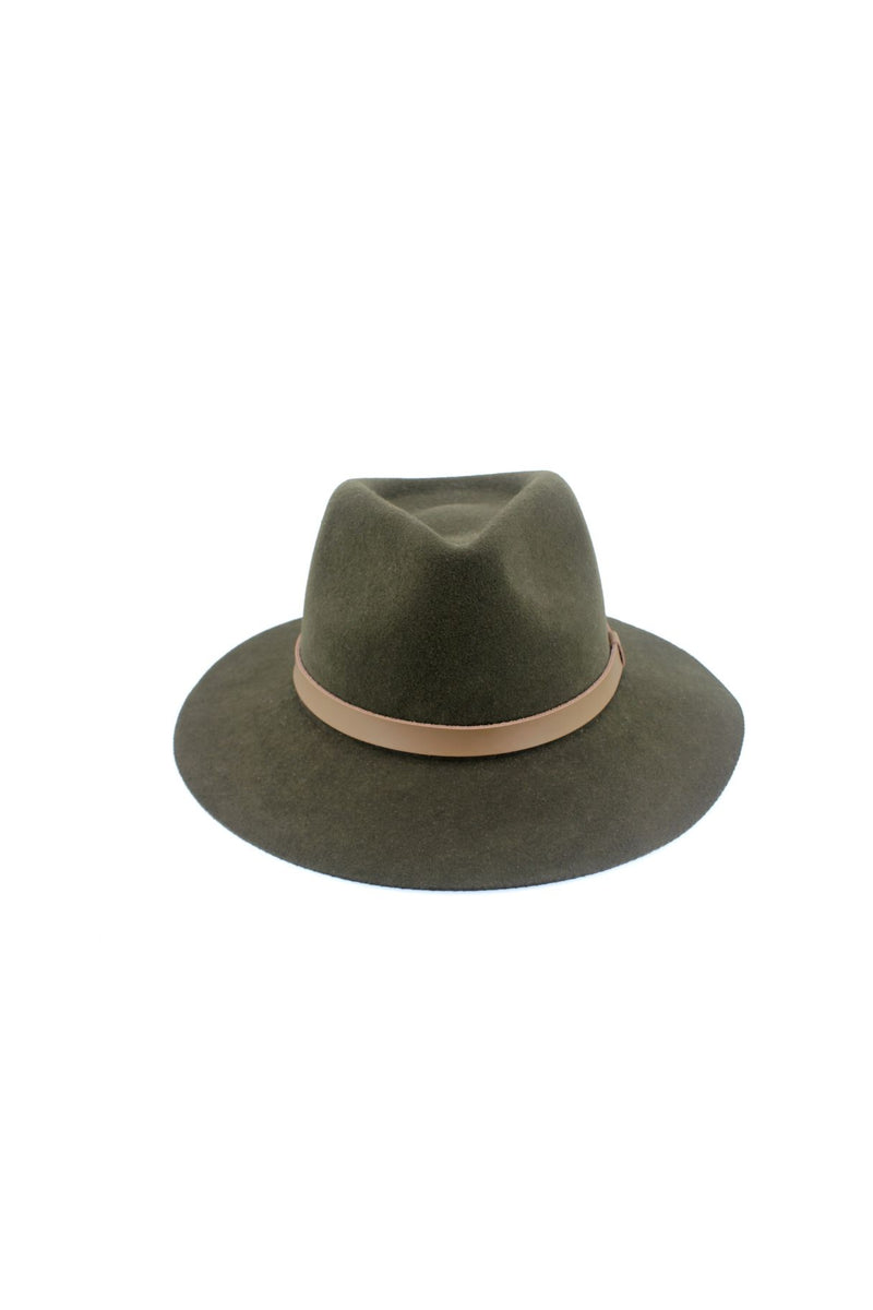 Thredbo - Wool Felt Fedora - Dark Khaki