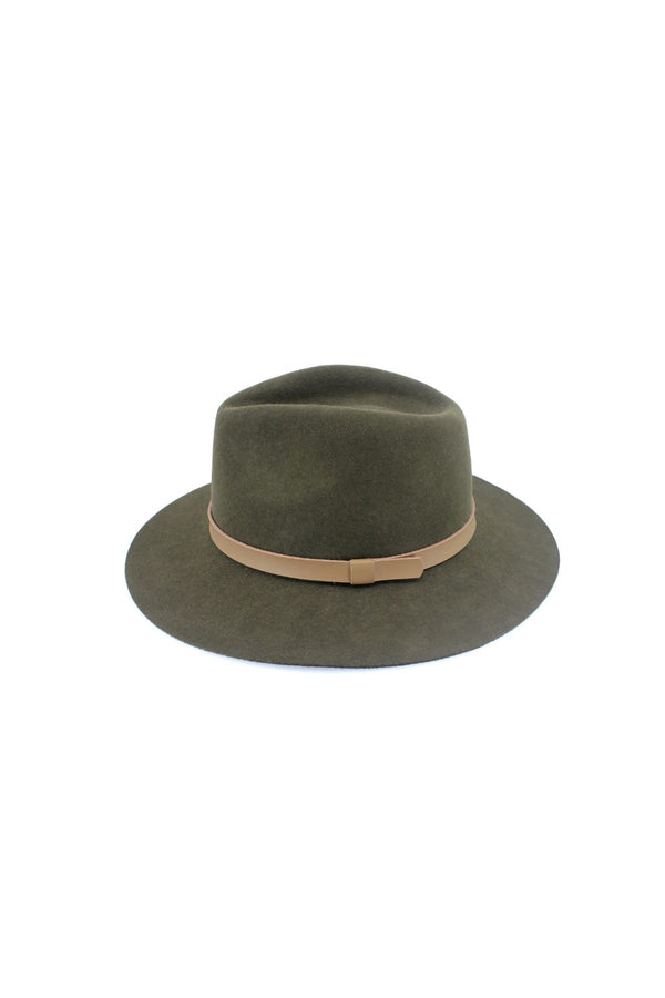 Thredbo - Wool Felt Fedora - Dark Khaki