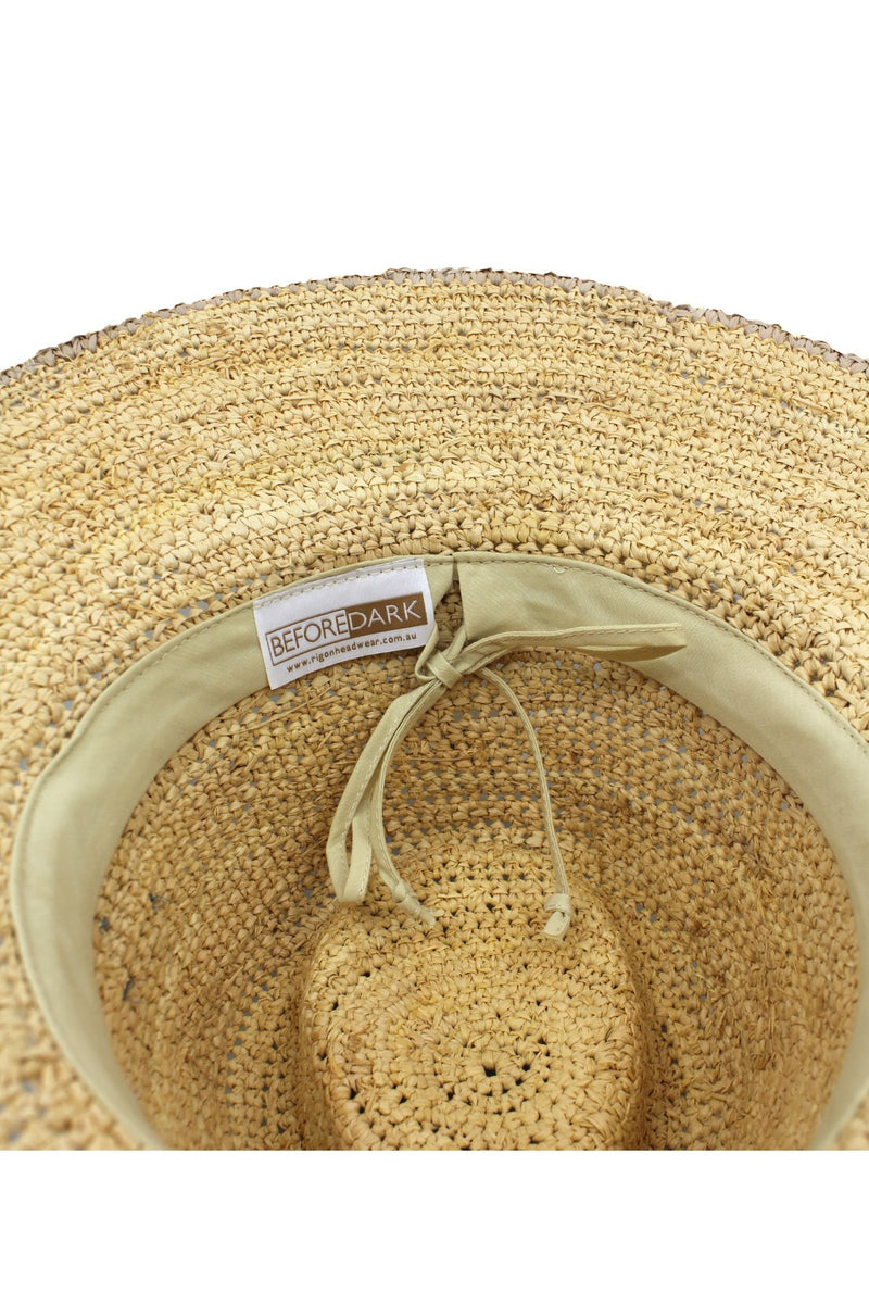 Barcelona - Wide Brim Raffia Fedora - Natural