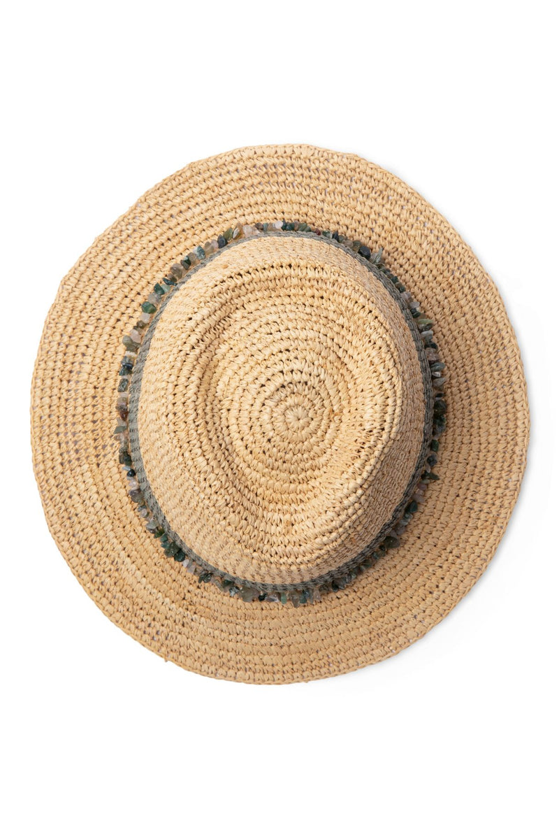 Christine - Raffia Fedora - Natural/Khaki