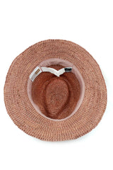 Christine - Raffia Fedora - Old Rose