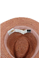 Christine - Raffia Fedora - Old Rose