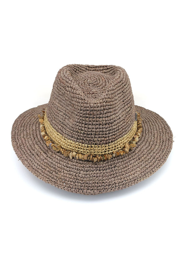 Christine - Raffia Fedora - Taupe