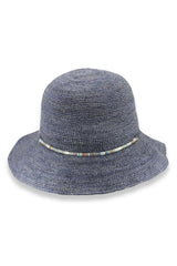 Chia - Raffia Cloche - Navy