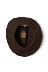 Kathleen - Raffia Fedora - Chocolate