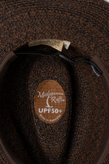 Kathleen - Raffia Fedora - Chocolate