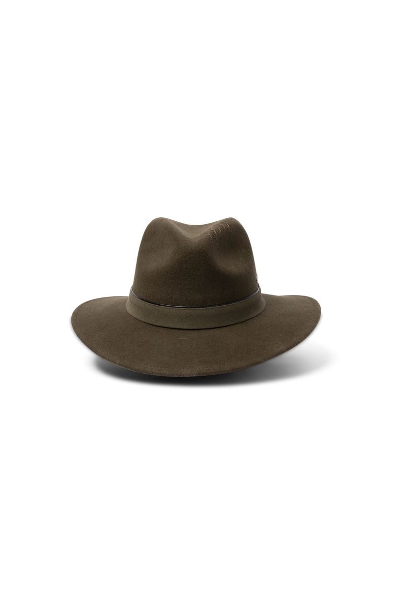 Aspen - Wool Felt Fedora - Dark Khaki