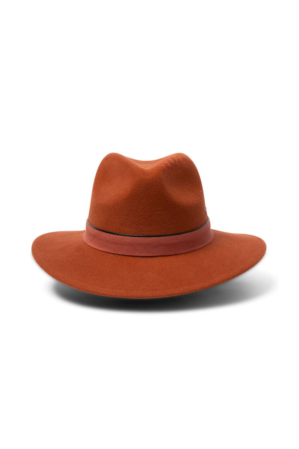 Aspen - Wool Felt Fedora - Paprika