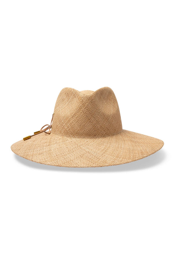 Madrid - Wide Brim Straw Fedora - Natural