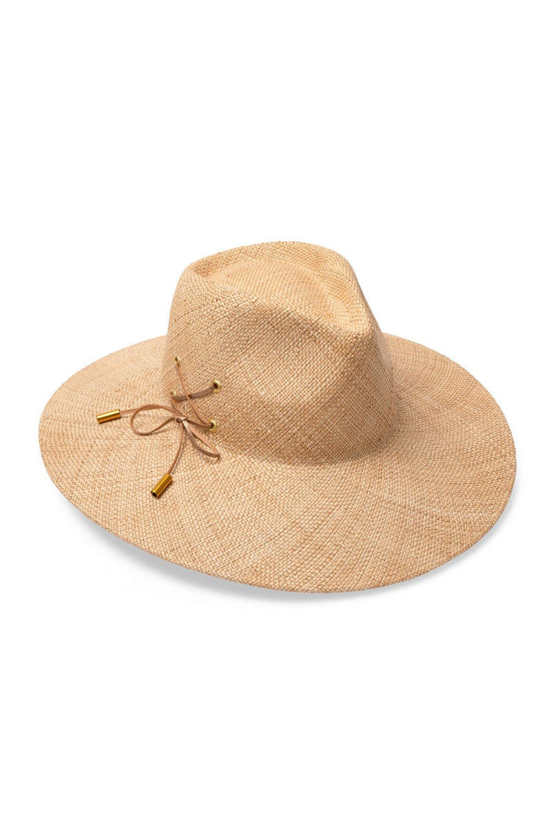 Madrid - Wide Brim Straw Fedora - Natural