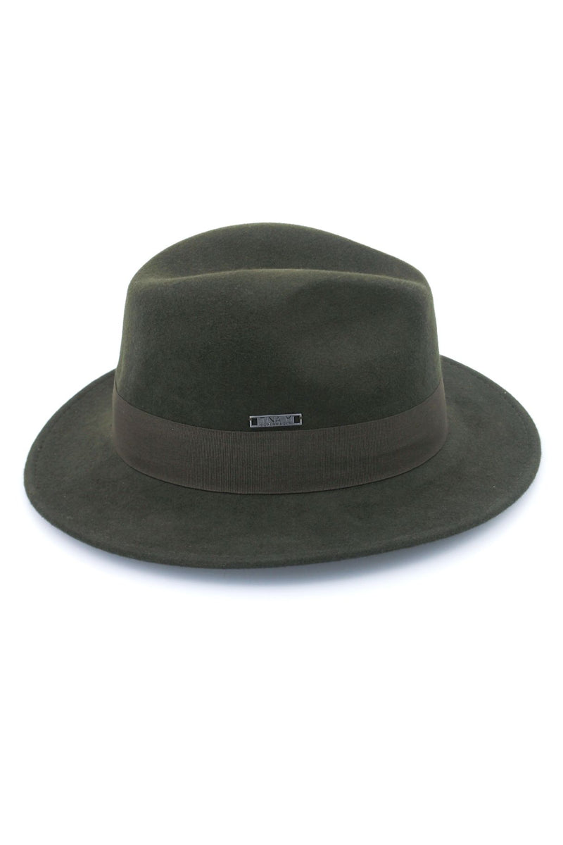 Boston - Wool Felt Fedora - Dark Khaki