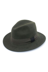 Boston - Wool Felt Fedora - Dark Khaki