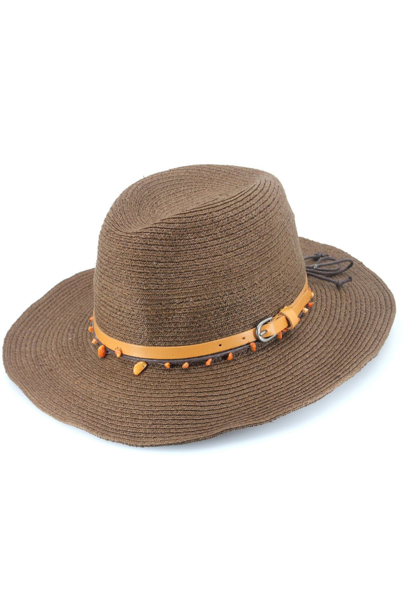 Capri - Raffia Fedora - Chocolate