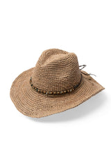 Dallas - Raffia Cowboy Fedora - Taupe