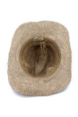 Dallas - Raffia Cowboy Fedora - Taupe