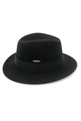 Davos - Wool Felt Fedora - Black