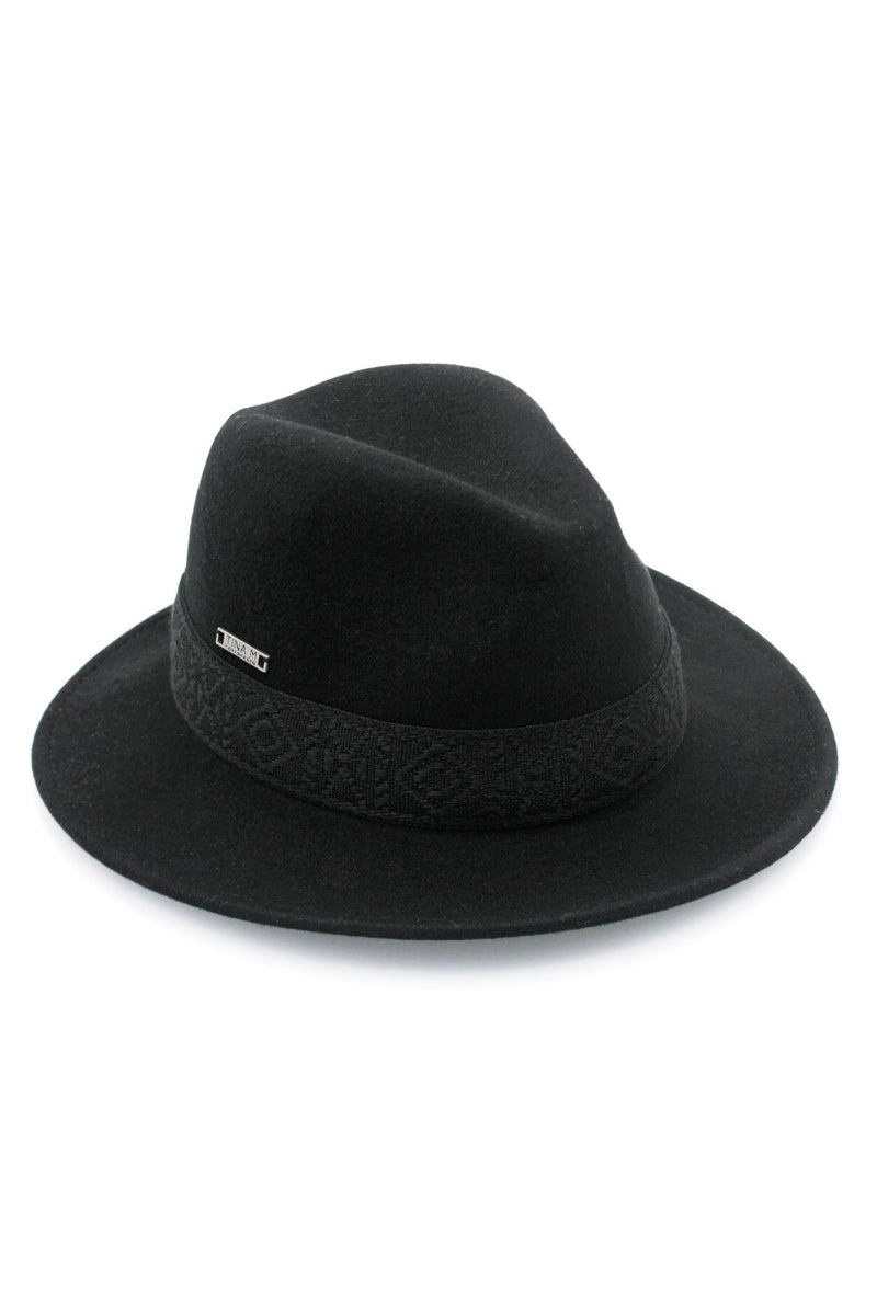 Davos - Wool Felt Fedora - Black