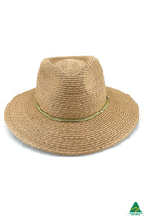 Camille Raffia Braid Fedora - Natural/Blue